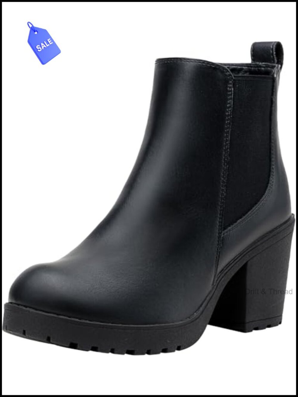 Women's Platform Chelsea Ankle Boots, Chunky Block Heel Booties